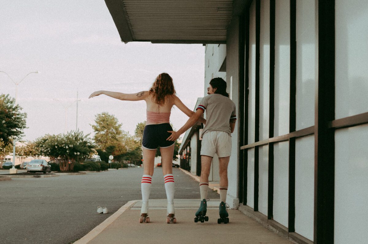 couples roller skate session with Jen Jacobowitz Photography in Richmond VA